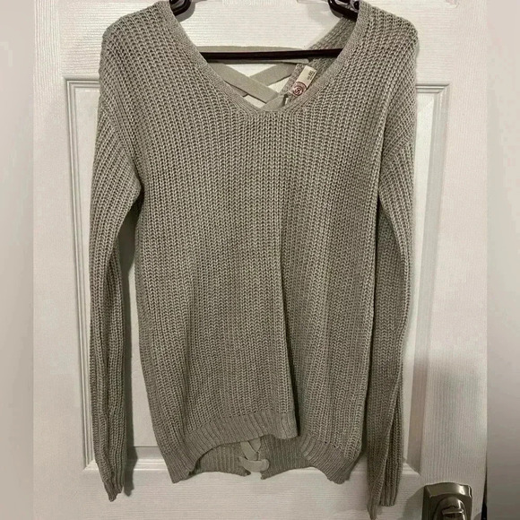 SO Heritage V-Front and lace-up back knit sweater size XXS - Picture 1 of 4